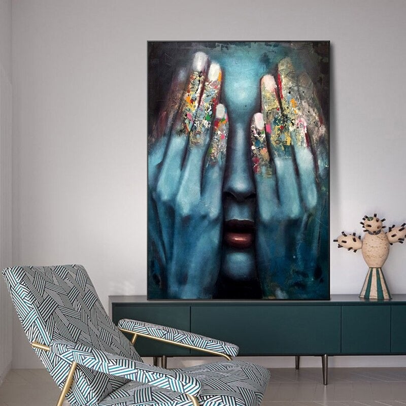 Woman in Hiding Canvas Prints