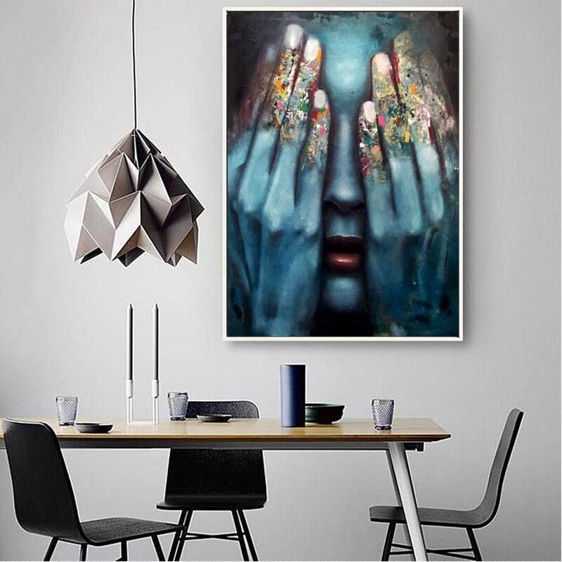 Woman in Hiding Canvas Prints