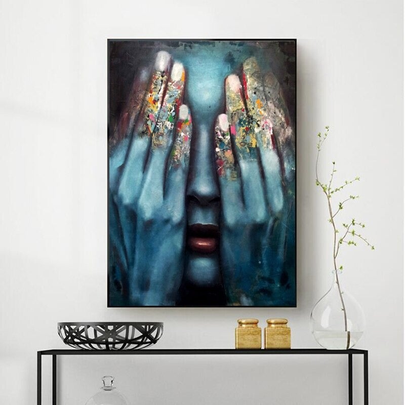 Woman in Hiding Canvas Prints