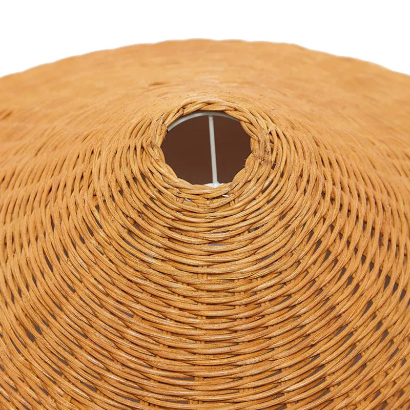 Retro Woven Rattan Cone Umbrella Rattan Pendant Light