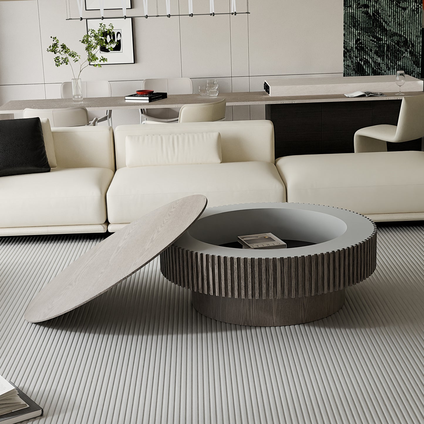 The Vault XL — 39.37" Round Grey Coffee Table