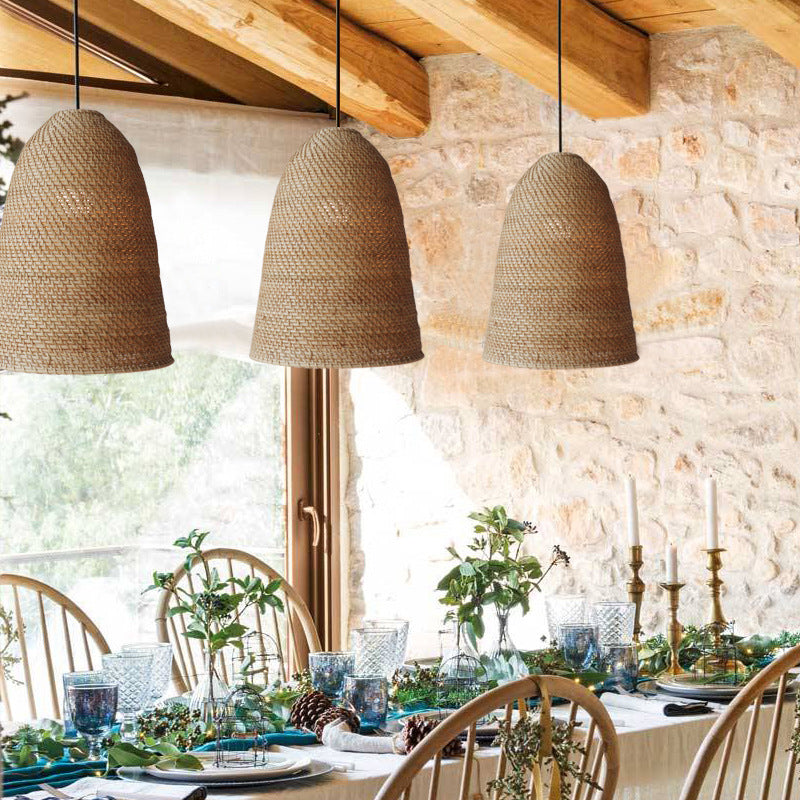 Big Sur Coastal Interior Design  Rattan Pendant Light