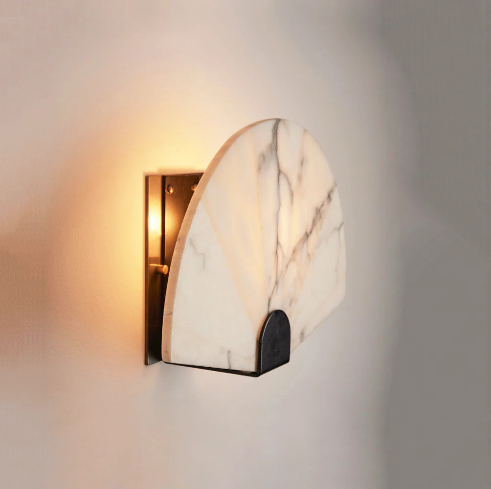 Fan Shaped Alabaster Wall Light