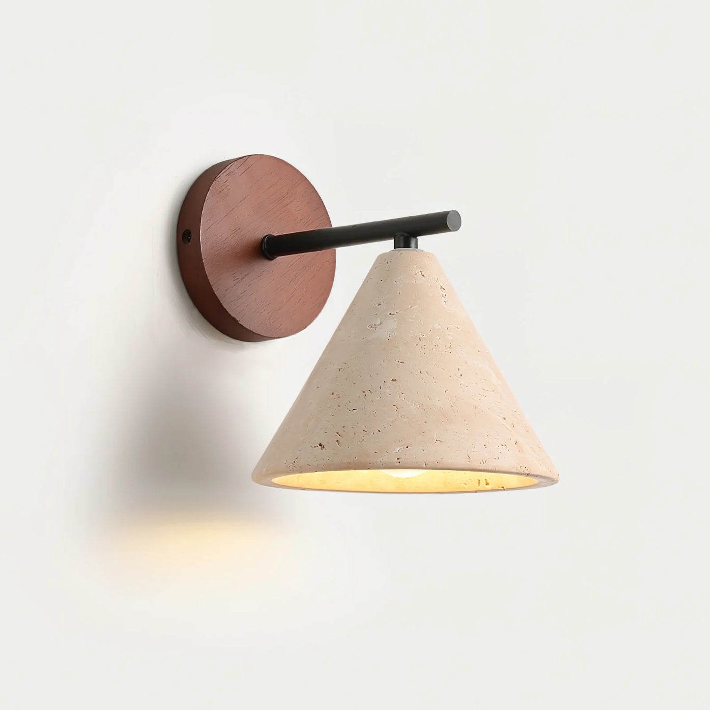 Conical Finley Travertine Wall Lamp