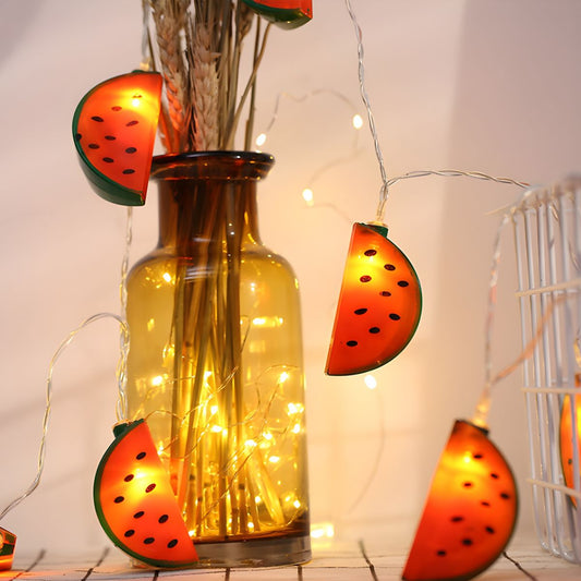 Plastic Watermelon Fiesta Light Contemporary 20/40 Bulbs Red LED String Lighting with USB Charging. 13.1/19.6 Ft