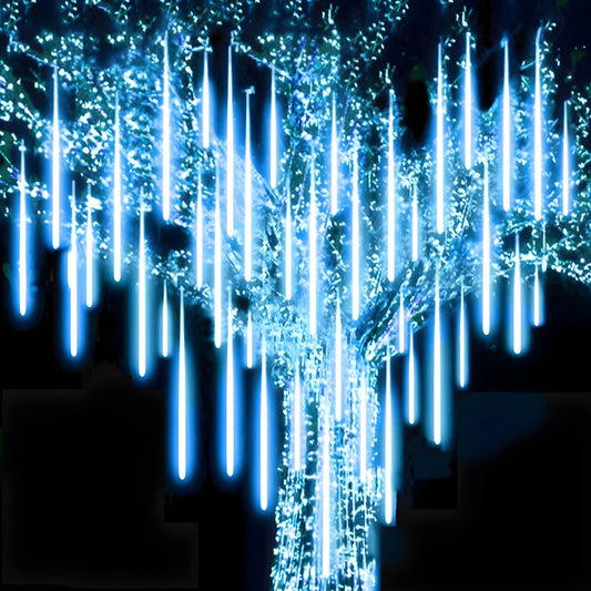 Meteor Shower Curtain String Lights Art Decor 8-Head Plastic LED Christmas Light