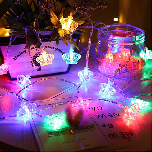 Modern Crown Fairy Light String Clear Plastic 20/40 Heads Bedroom String Lamp. 9.8/19.6 Ft Long