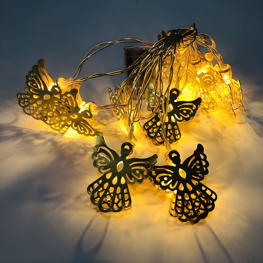 5.4 Ft Long Gold Angel Party Light Modern 10 Bulbs Iron LED Fairy Light String in Multi Color Light