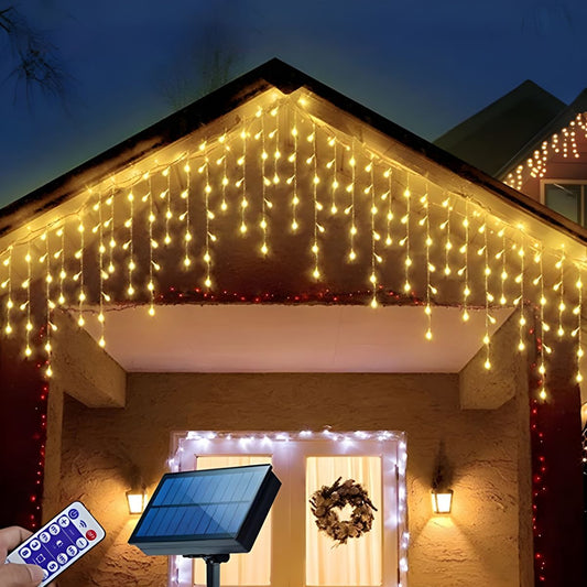 Nordic Icicles Curtain String Lights Plastic Outdoor LED Solar Christmas Light