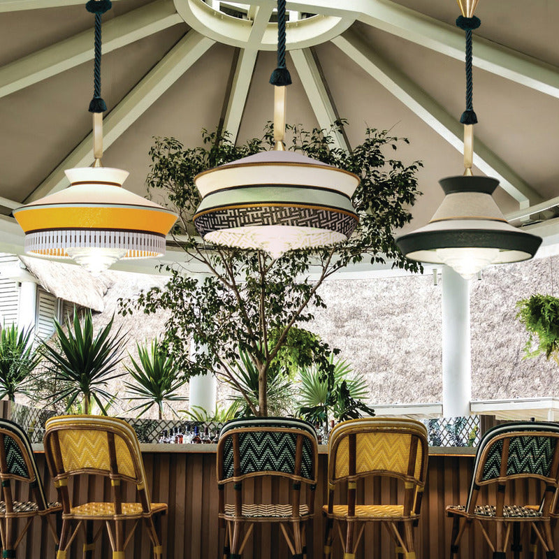 Black Patchwork Calypso Guadaloupe Pendant Light OPEN BOX