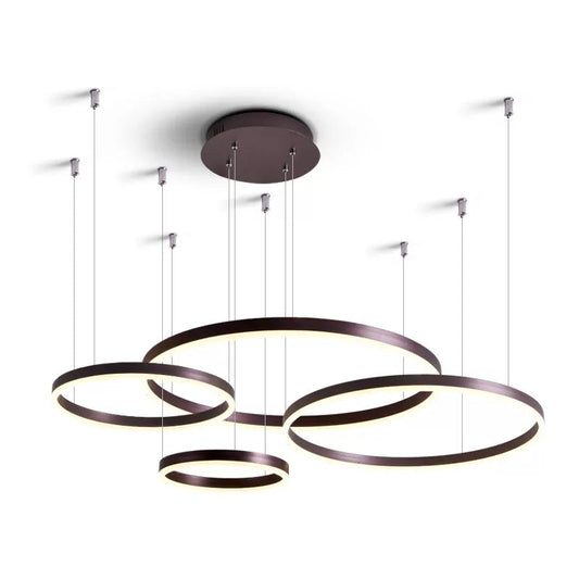 MYRA Tiered Ring Chandelier – Brushed Gold