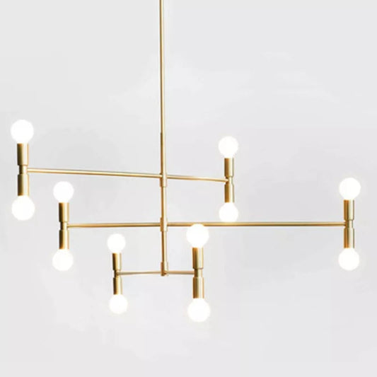 RYLIE 12-Light Geometric Chandelier – Black & Gold