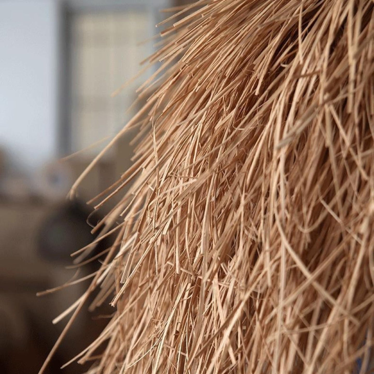 Retro wabi-sabi style bedroom bedside straw art lamp