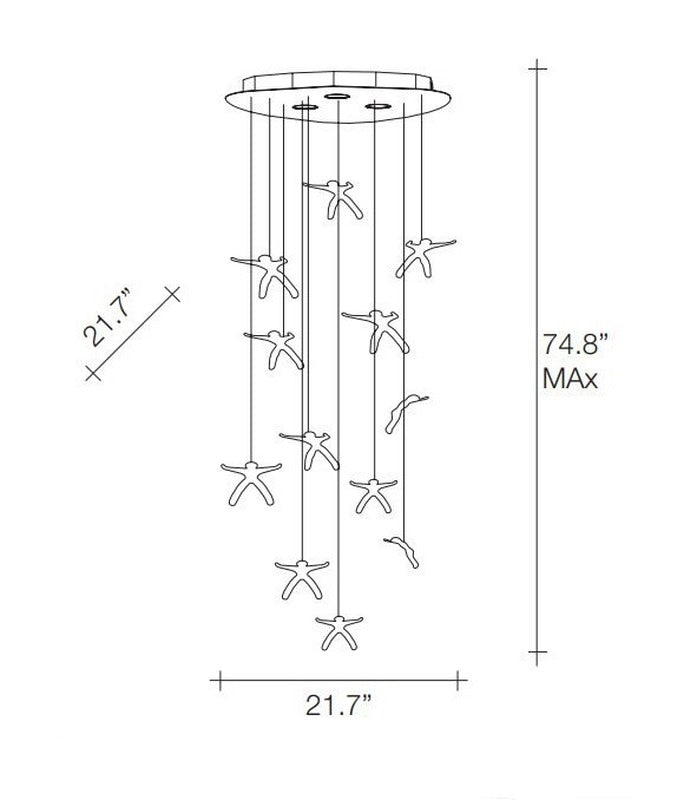 Angel Falls Cluster Pendant Light