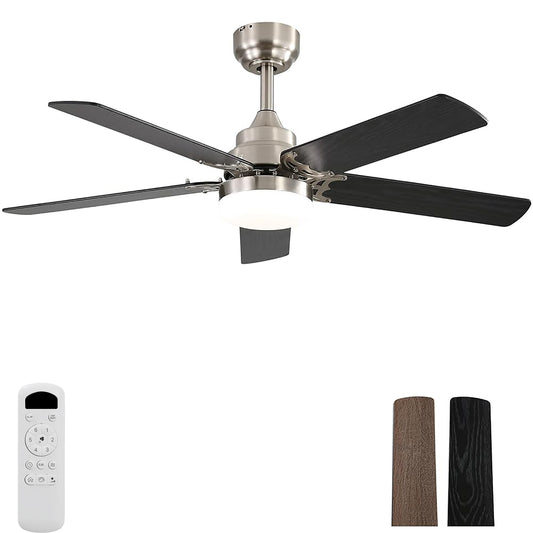 42" Ceiling Fan Light — Gold & ABS, 18W Dimmable LED, Reversible DC Motor