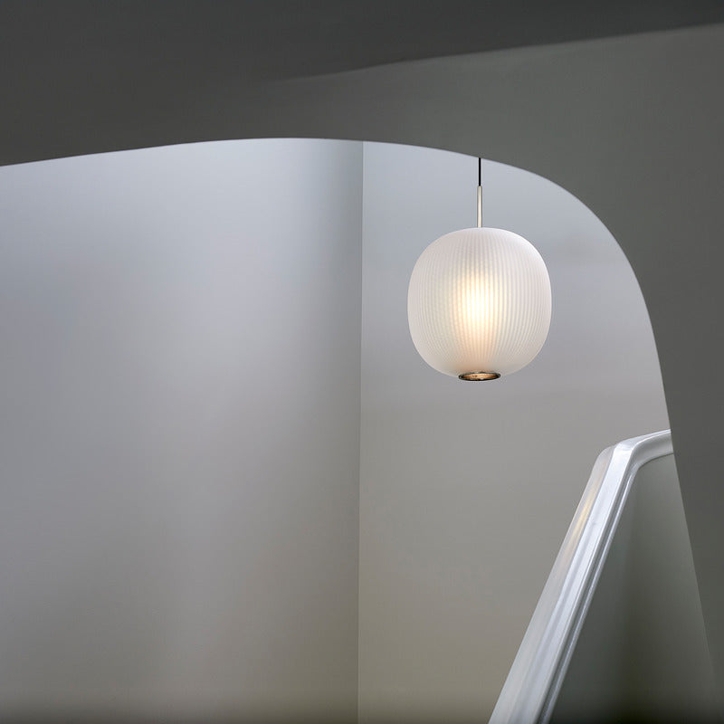 Nickel Plated / White / Small: 9.4 in diameter Bloom Pendant Light OPEN BOX