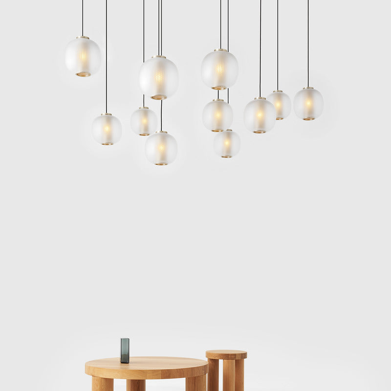 Nickel Plated / White / Small: 9.4 in diameter Bloom Pendant Light OPEN BOX