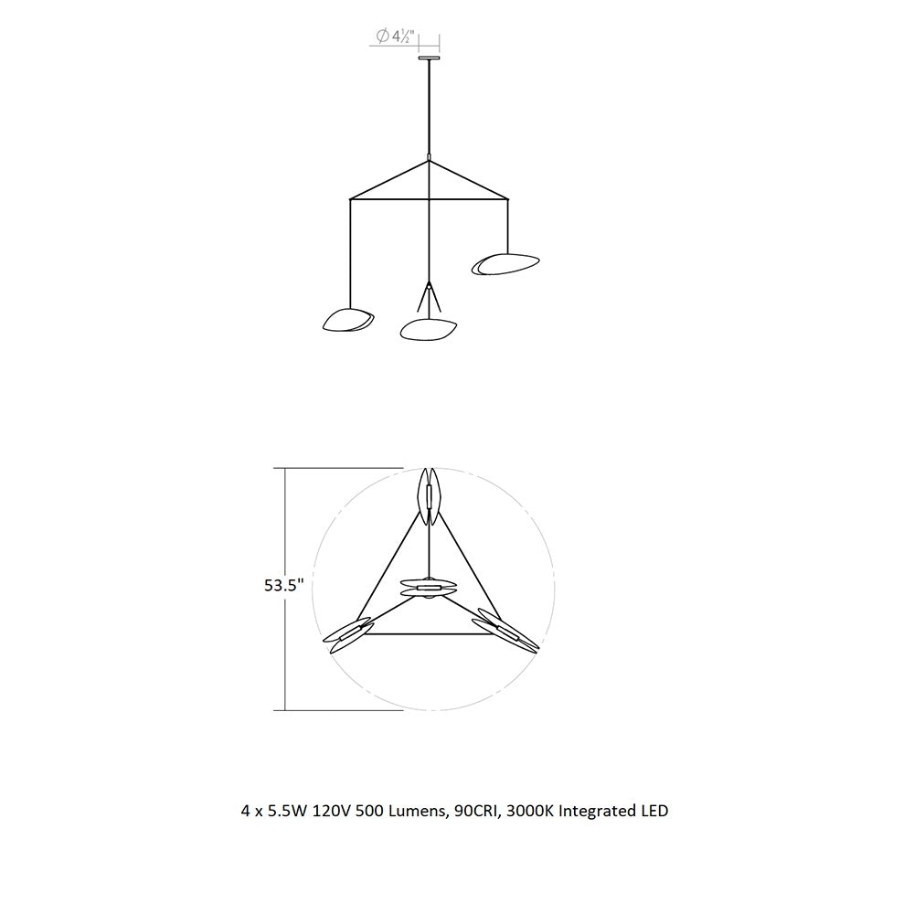 Papillons 4-Light LED Pendant Light