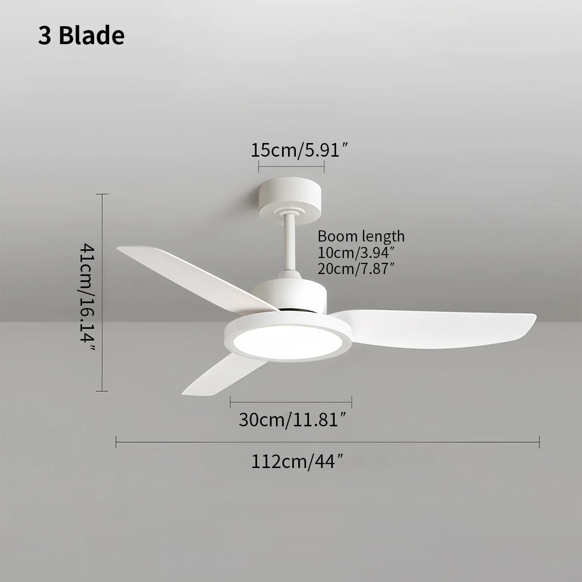Modern White Ceiling Fans with Lights and Remote