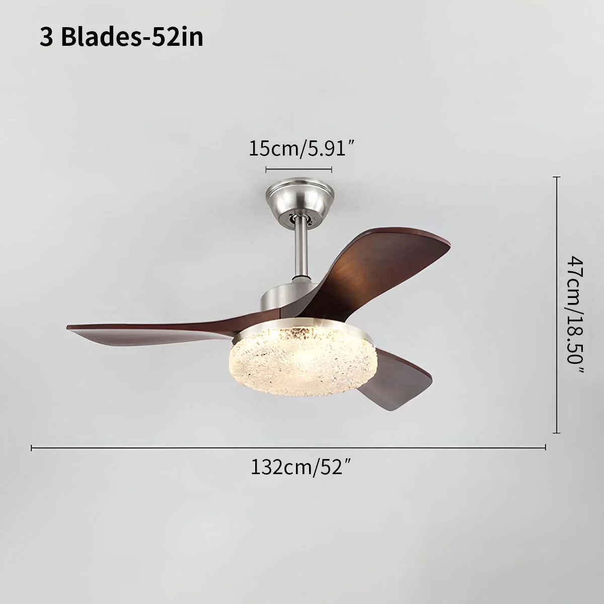 Vintage Luxury Wood Ceiling Fan Light