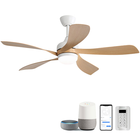 42" Ceiling Fan Light — Gold & ABS, 18W Dimmable LED, Reversible DC Motor