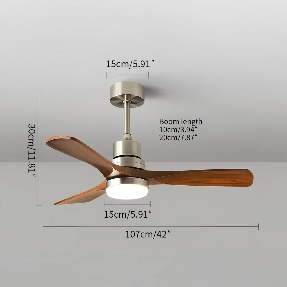 American Retro 3-Blade Ceiling Fan with Light
