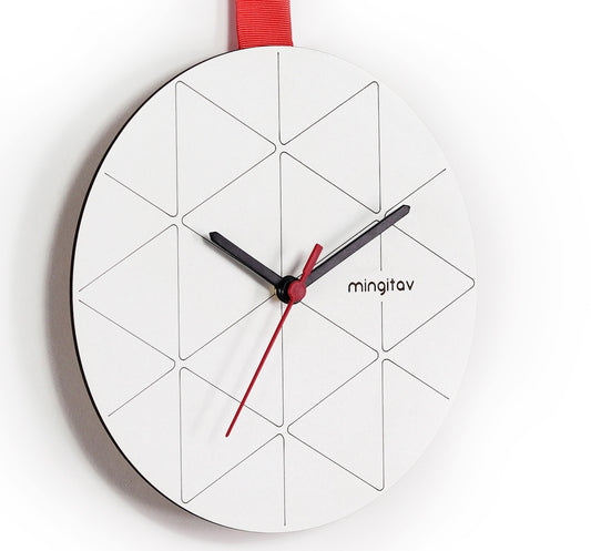 Minuet Wall Clock — Minimalist Metal, Red