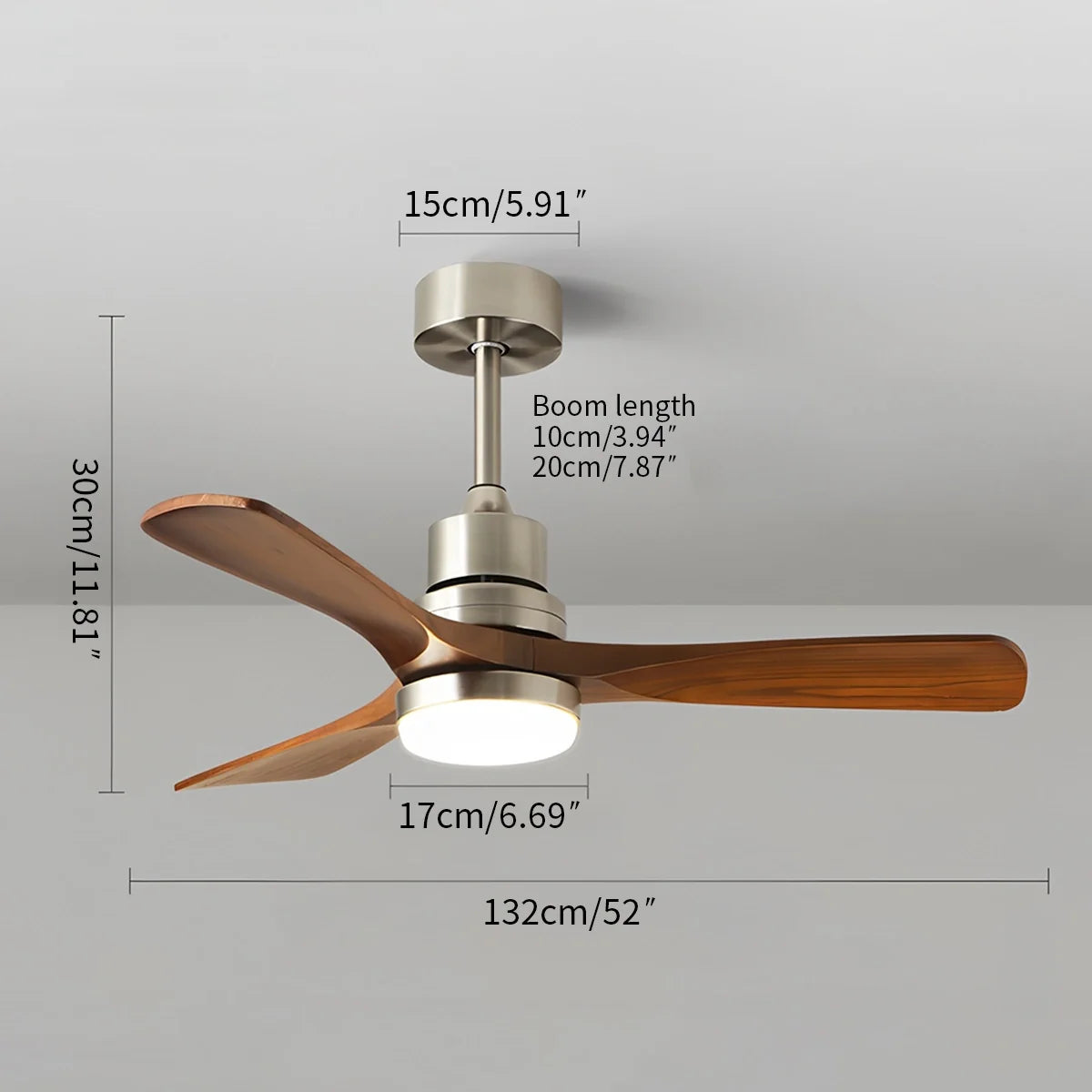 American Retro 3-Blade Ceiling Fan with Light