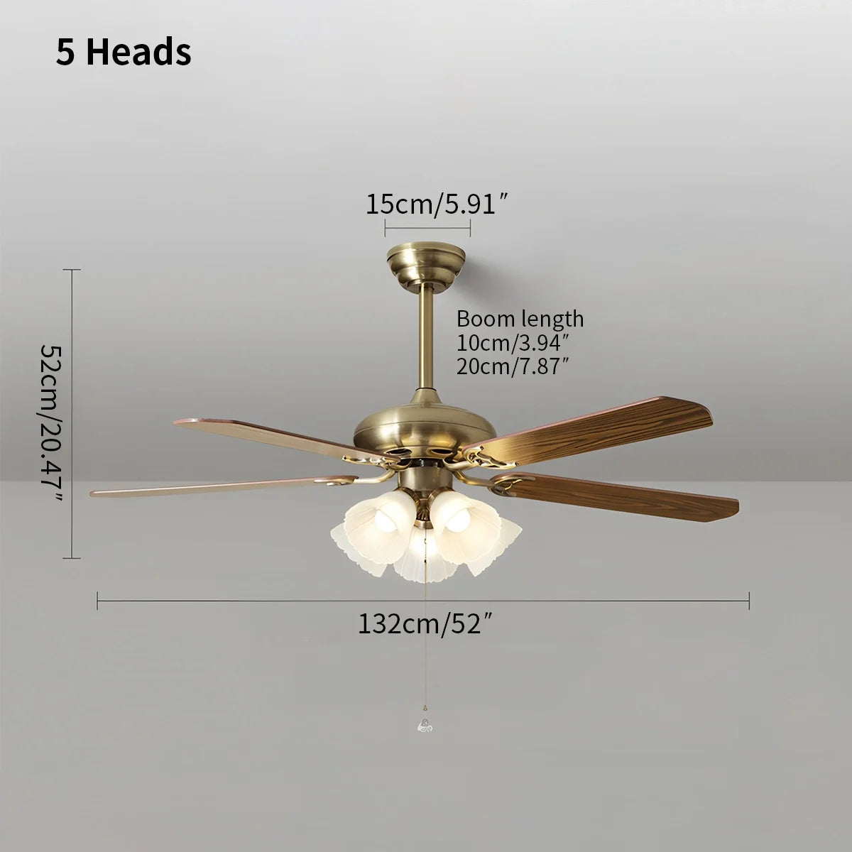 American Retro Ceiling Fan Light for Dining Room