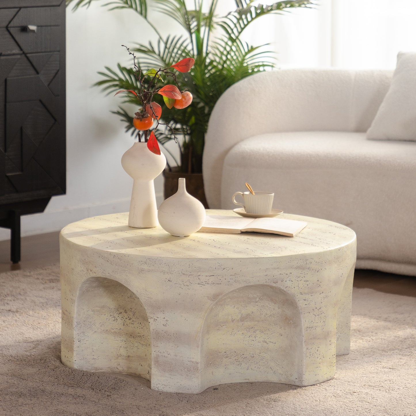 The Arch Table — MgO Round Minimalist Coffee Table
