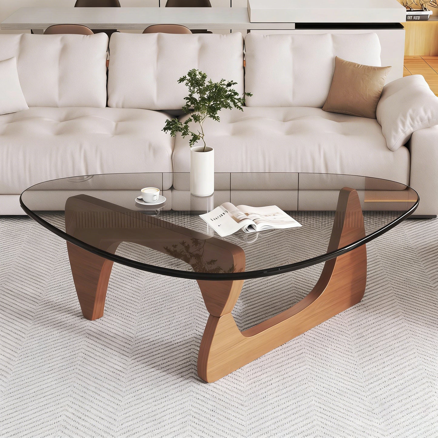 The Kyoto Table — Walnut & Glass Coffee Table