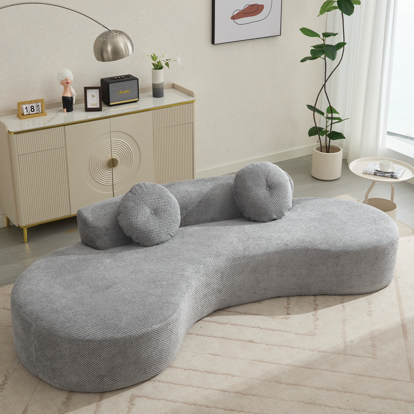 The Arc Sofa — 105" Curved Grey Sectional