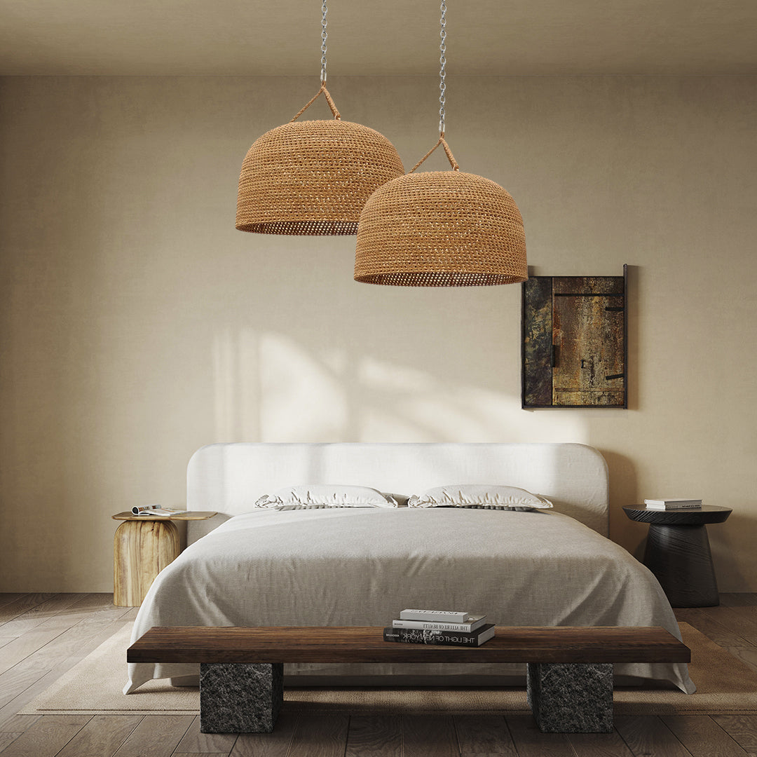 Japanese Wabi-sabi Restaurant Rope Pendant Light