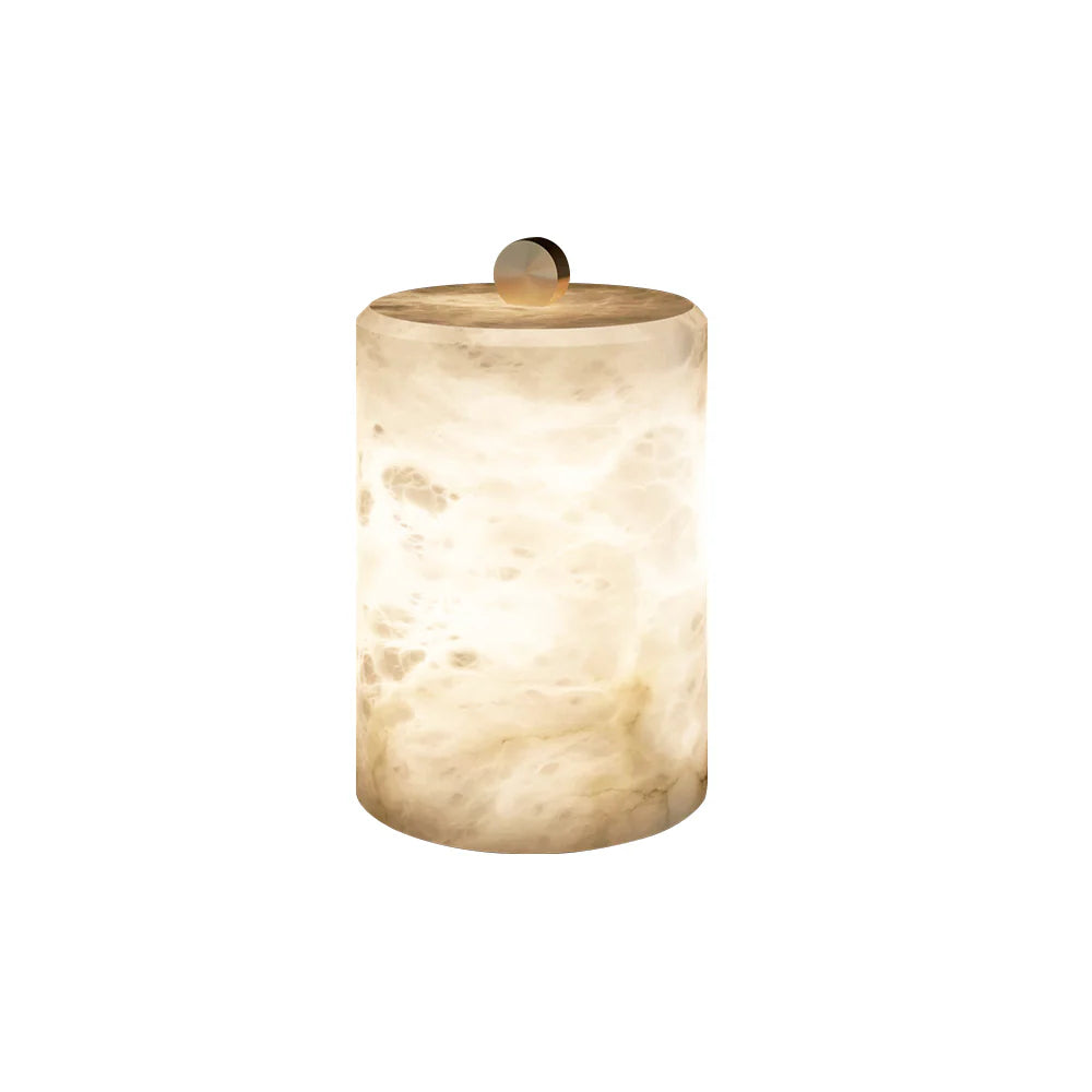 Alabaster Cylindrical Table Lamp