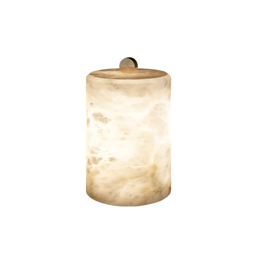 Alabaster Cylindrical Table Lamp