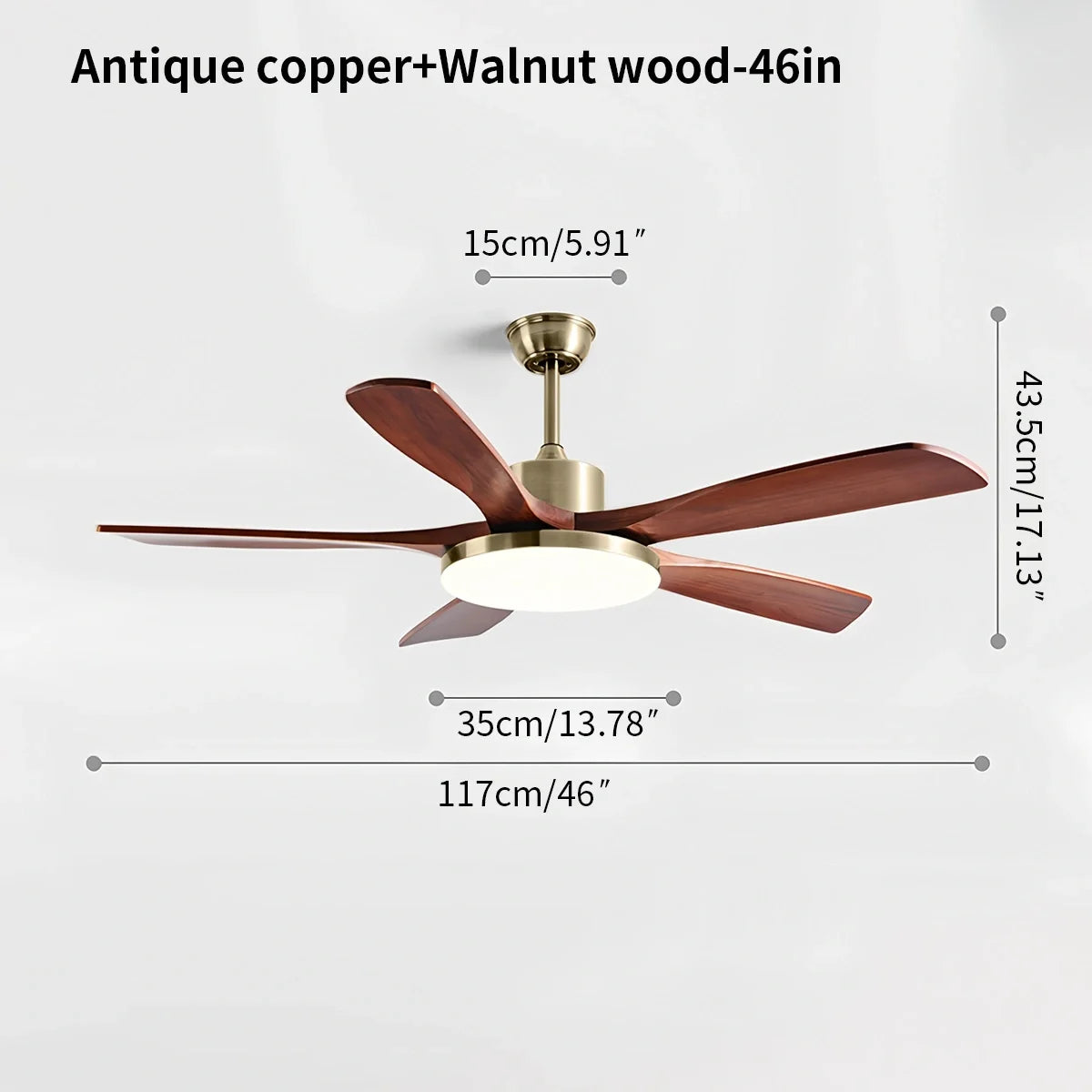 Wood Ceiling Fan Light for Living Room
