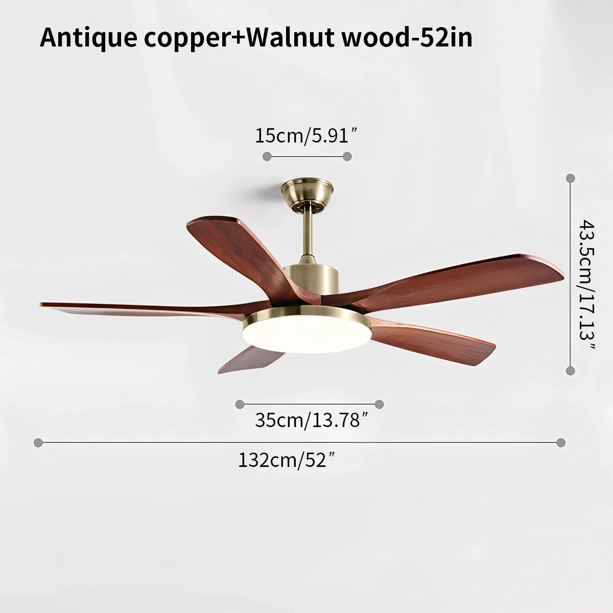 Wood Ceiling Fan Light for Living Room