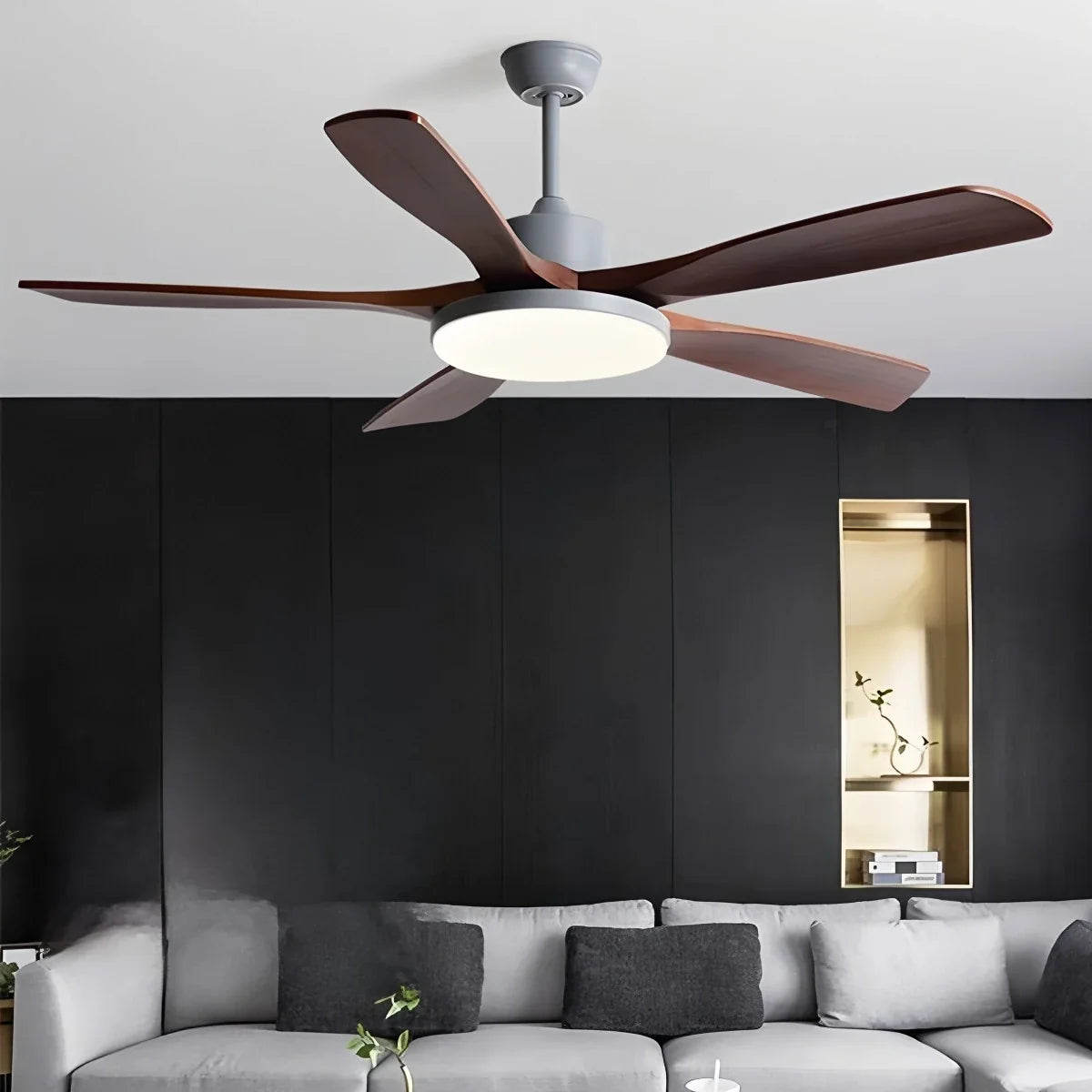 Living Room Minimalist Ceiling Fan with Light