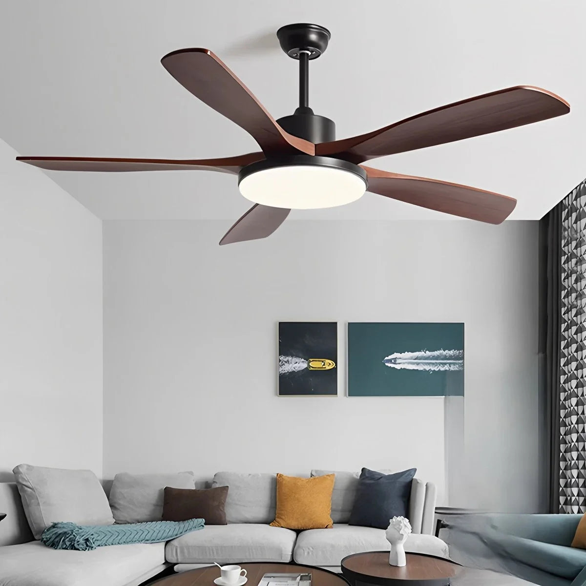 Living Room Minimalist Ceiling Fan with Light