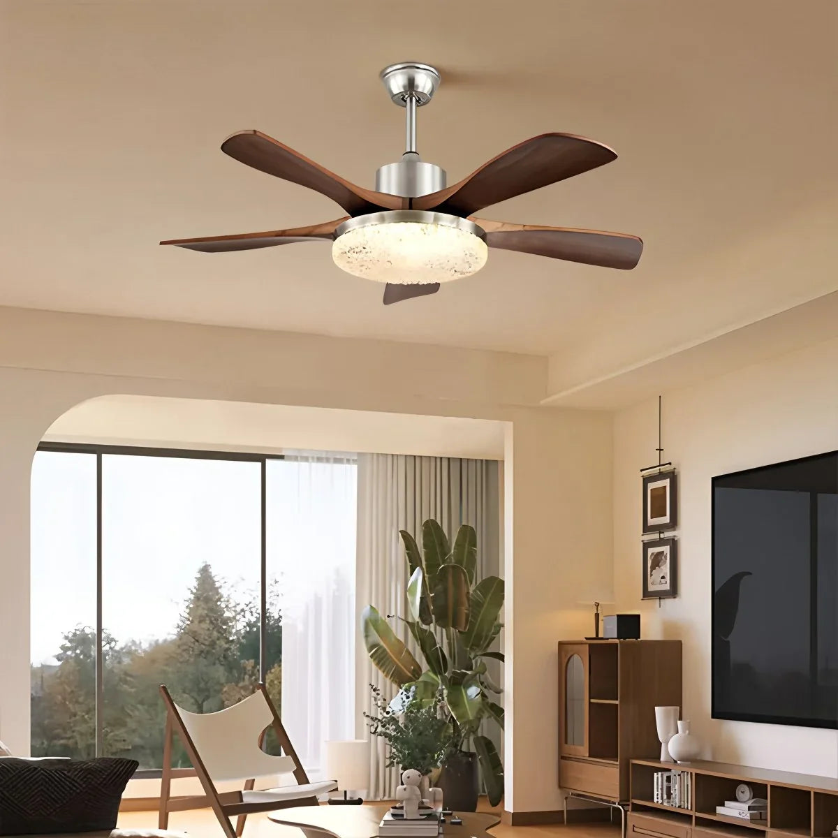Vintage Luxury Wood Ceiling Fan Light