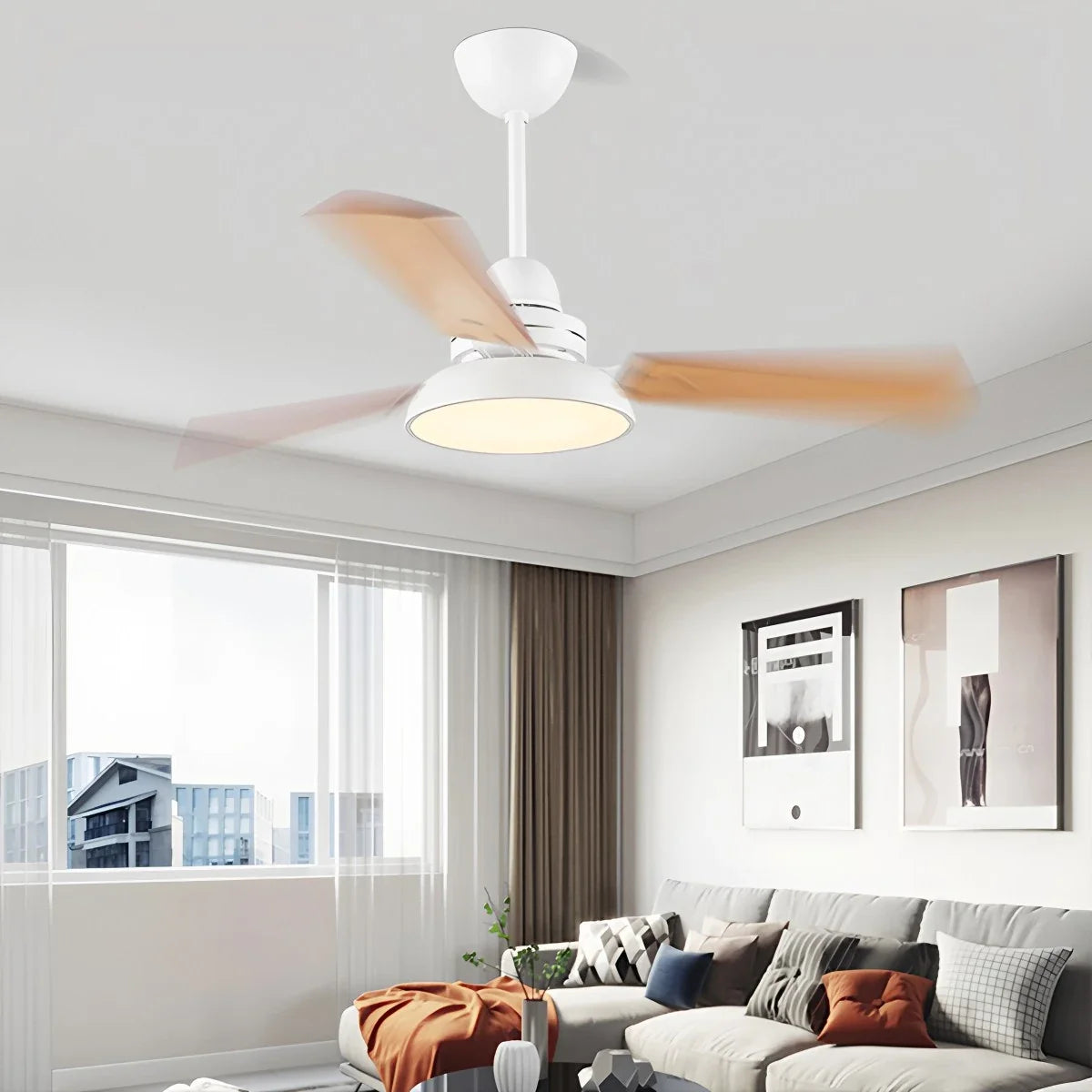 Modern Minimalist Three Leaf Ceiling Fan Light