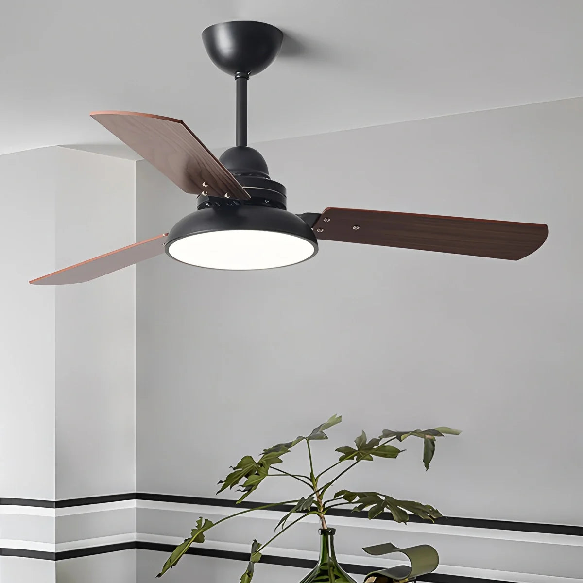 Modern Minimalist Three Leaf Ceiling Fan Light