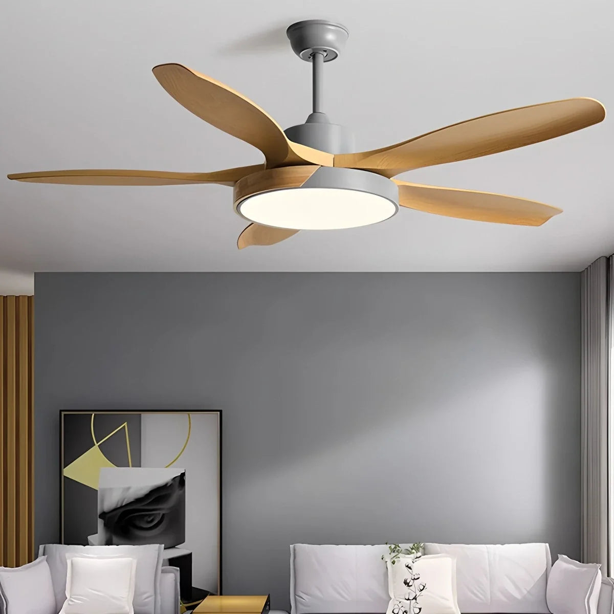 Nordic Living Room Ceiling Fan with Light