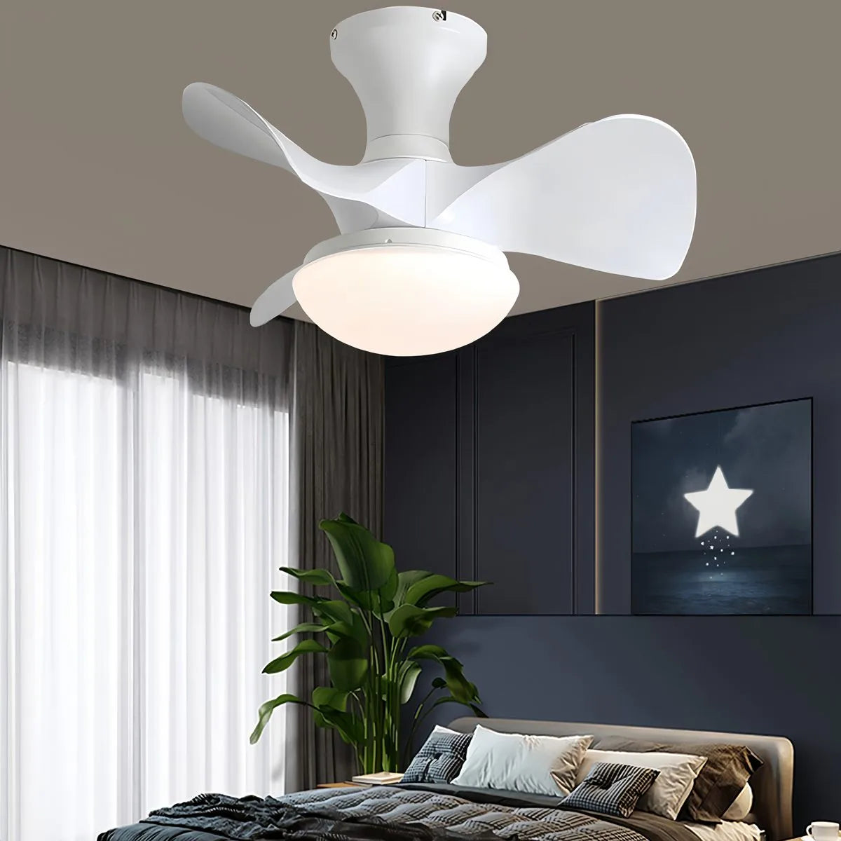 Small Propeller Ceiling Fan With Light