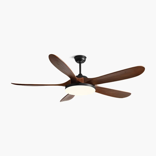 5-Blade Wood Ceiling Fan with LED Light