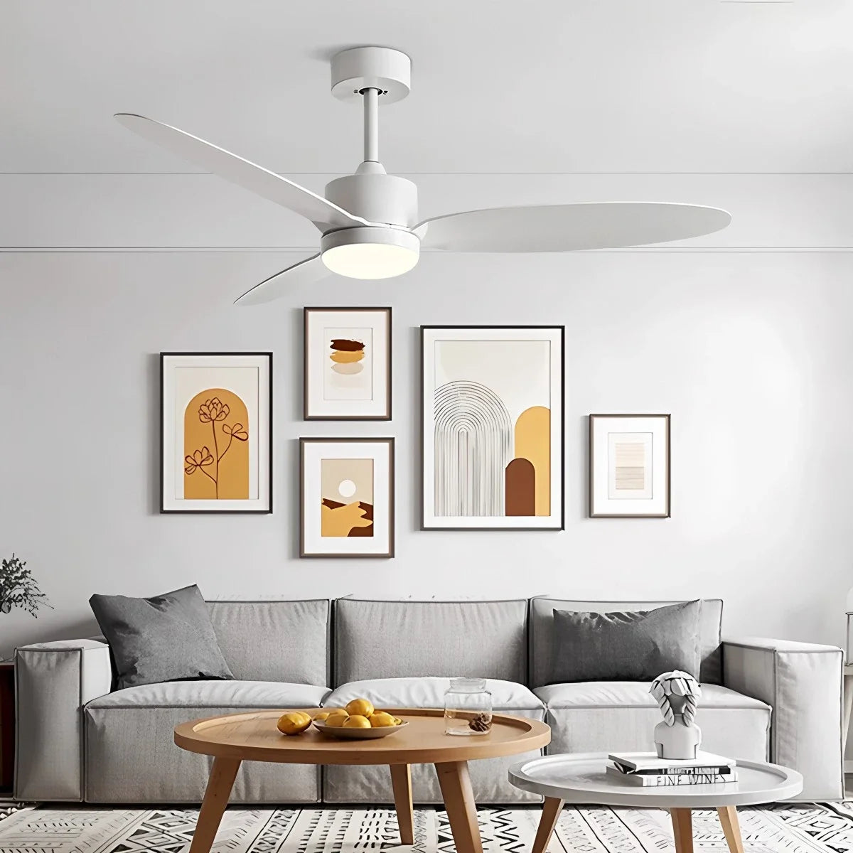 3-Blade Ceiling Fan With Light for Bedroom