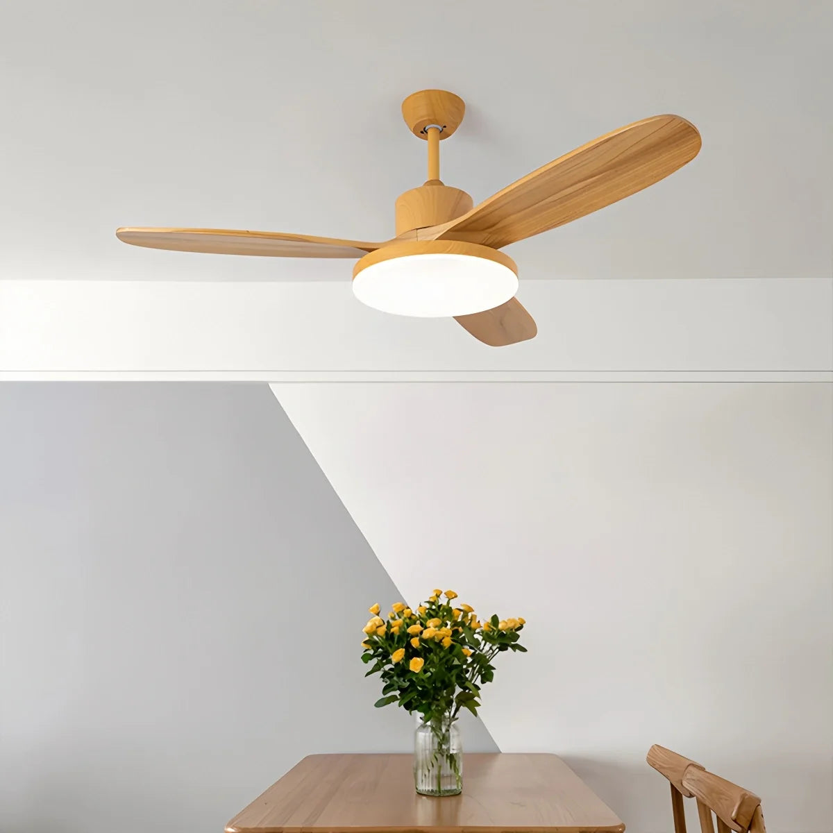 3-Blade Wood Ceiling Fan with Integrated LED Light