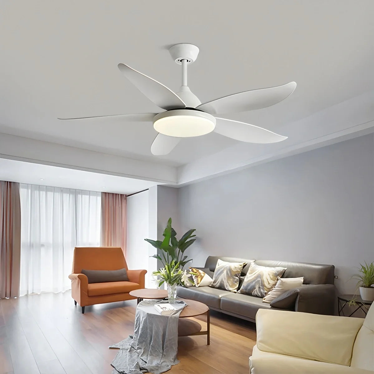 5 Blade Contemporary Ceiling Fan with LED Light