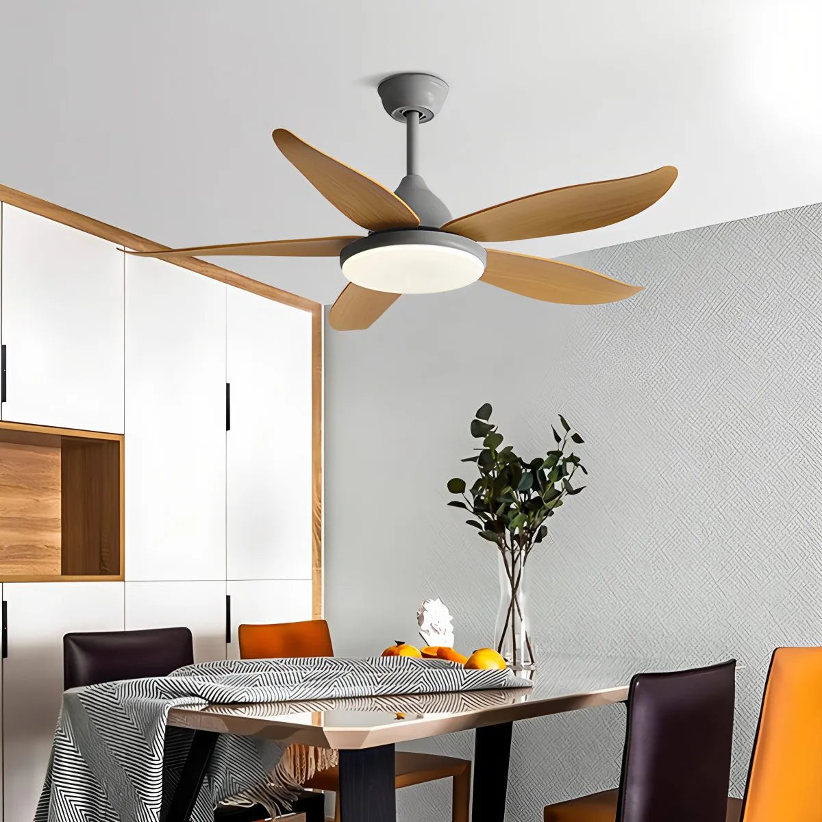 5 Blade Contemporary Ceiling Fan with LED Light