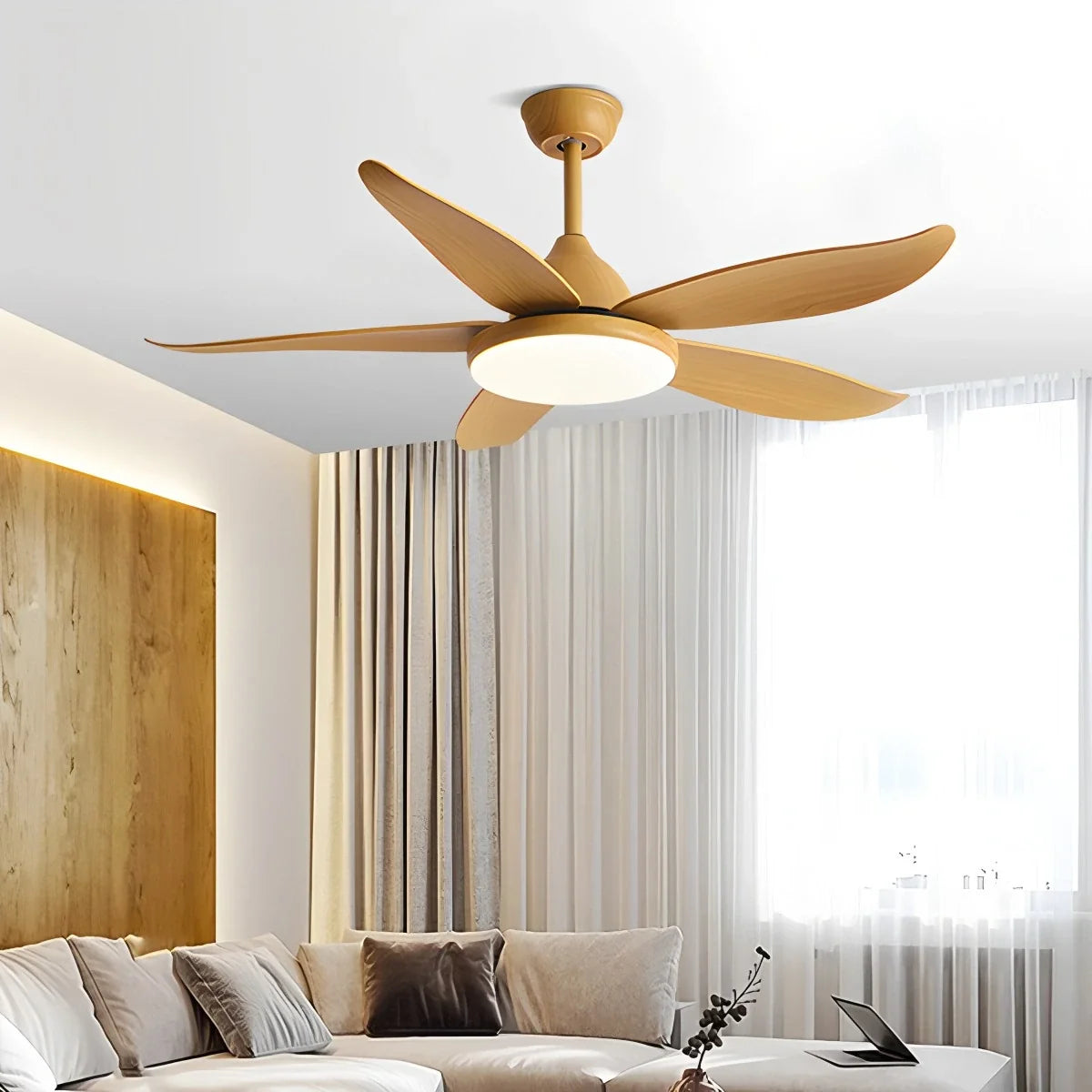 5 Blade Contemporary Ceiling Fan with LED Light